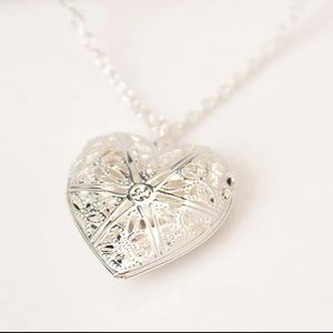 NWT—Hollow Heart Photo Frame Necklace